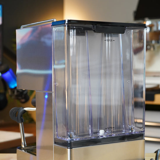 Turin Legato V2 rear water reservoir, for home baristas and cafes from Inheritance Coffee in Pensacola, FL