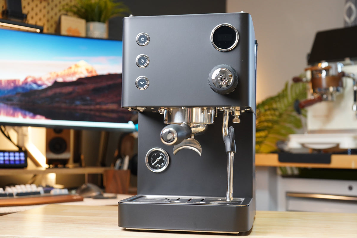 Turin Legato V2 espresso machine in black, for home baristas and cafes from Inheritance Coffee in Pensacola, FL