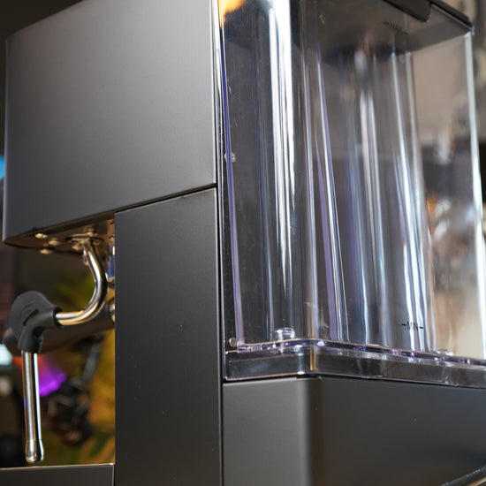 Turin Legato V2 black water reservoir, rear view, from Inheritance Coffee in Pensacola, FL for home brewers and cafes