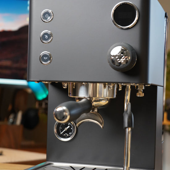 Turin Legato V2 in black, front view, from Inheritance Coffee in Pensacola, FL for home brewers and cafes