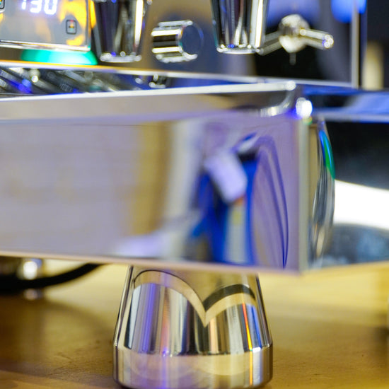 Turin Gallatin V portafilter spouts, close view, from Inheritance Coffee in Pensacola, FL for home brewers and cafes