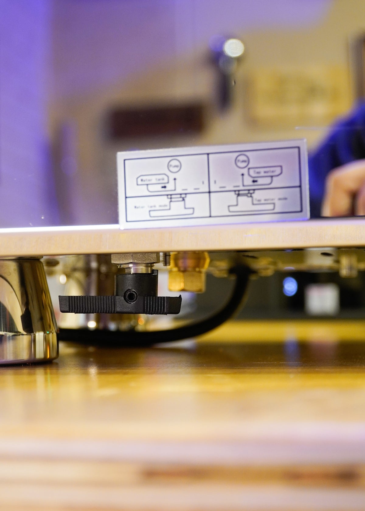 Turin Gallatin V side panel control label, for home baristas and cafes from Inheritance Coffee in Pensacola, FL
