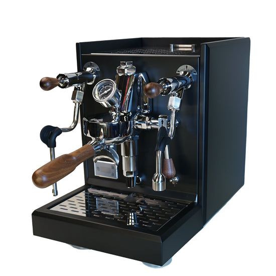 Turin Gallatin V HX espresso machine in black, for home baristas and cafes from Inheritance Coffee in Pensacola, FL