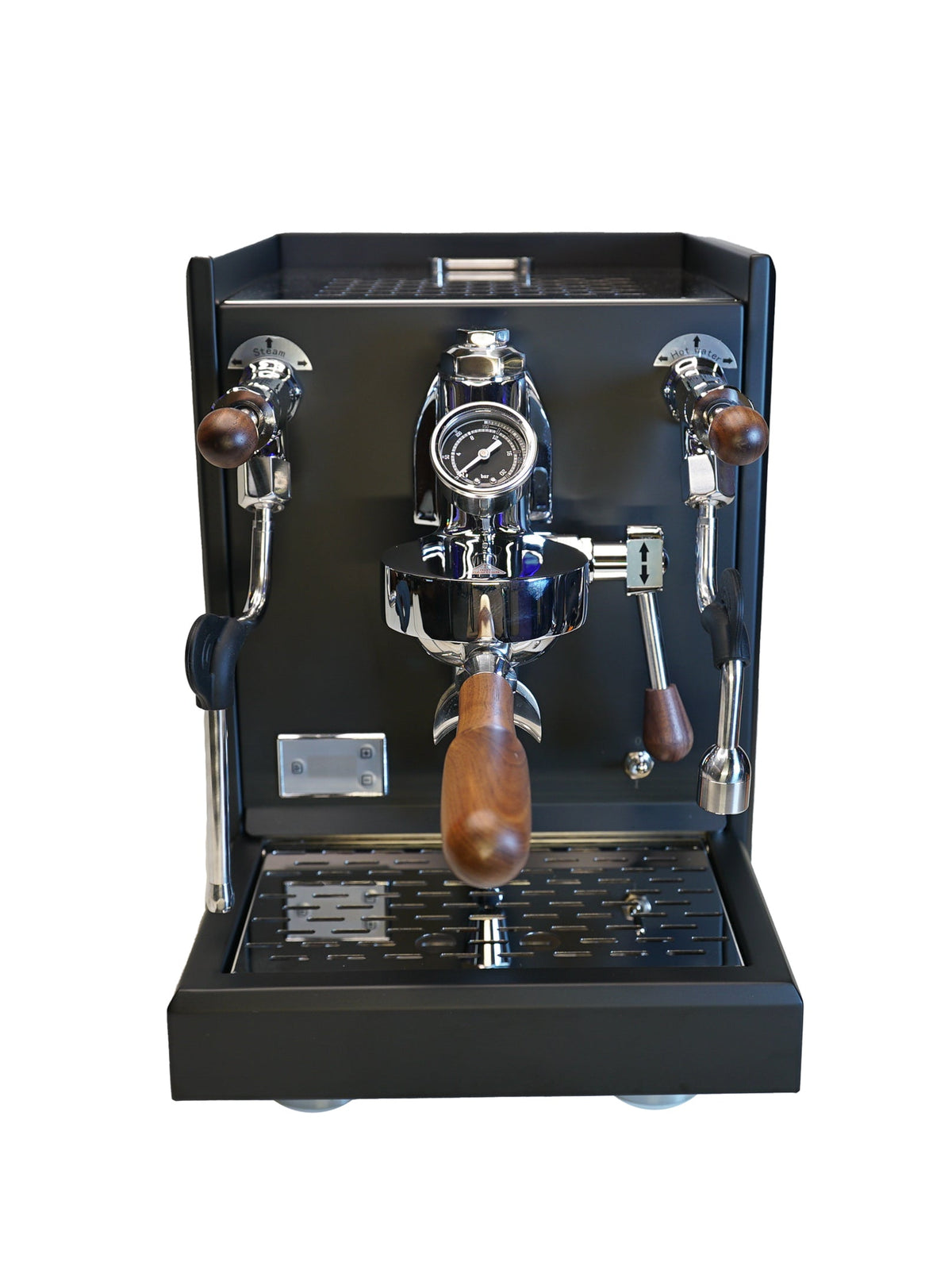 Turin Gallatin V HX in black, front view, for home baristas and cafes from Inheritance Coffee in Pensacola, FL