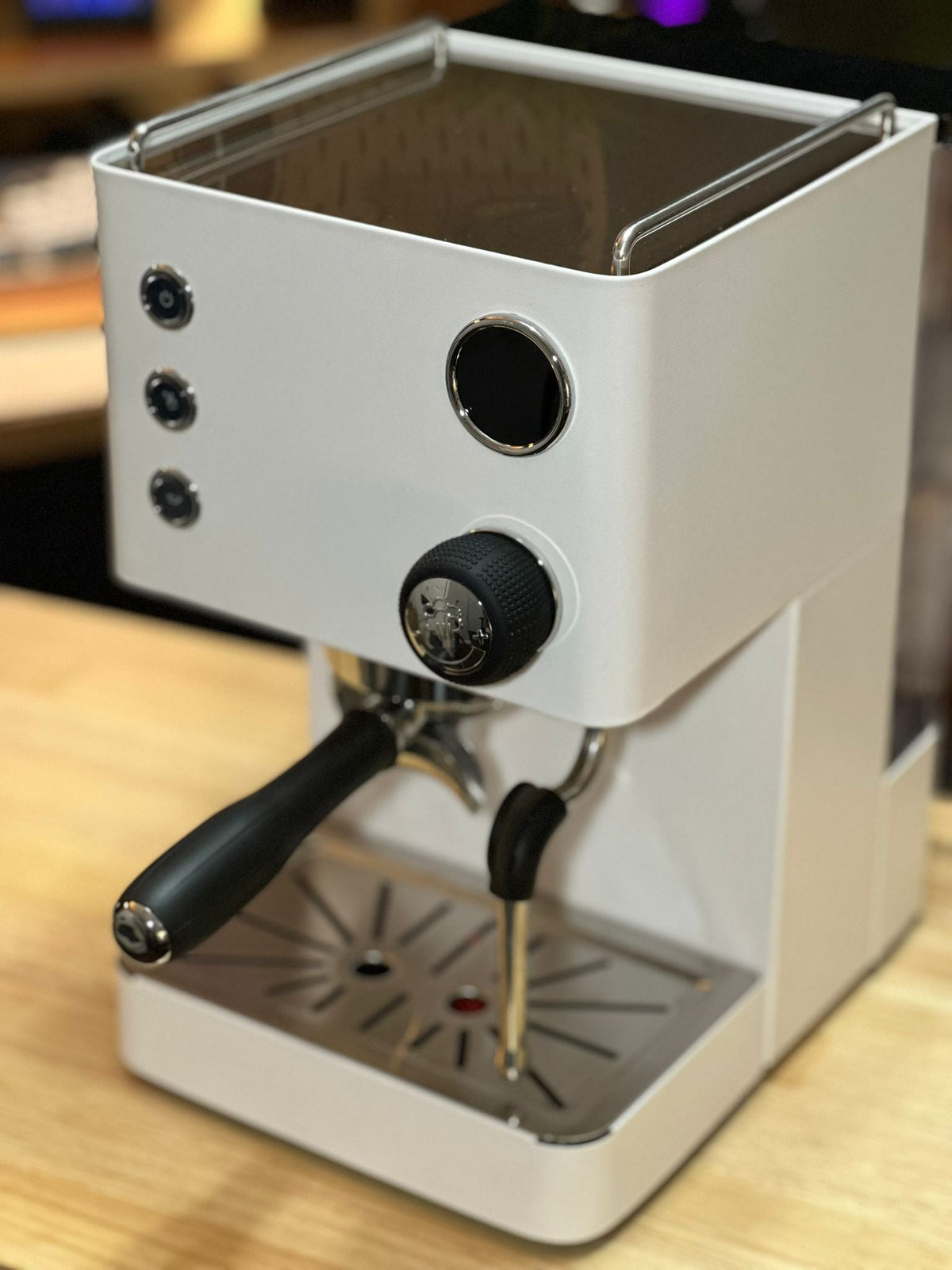 Turin Legato V2 espresso machine in cream white - equipment from Inheritance Coffee, Pensacola, FL serving cafes, churches and home brewers