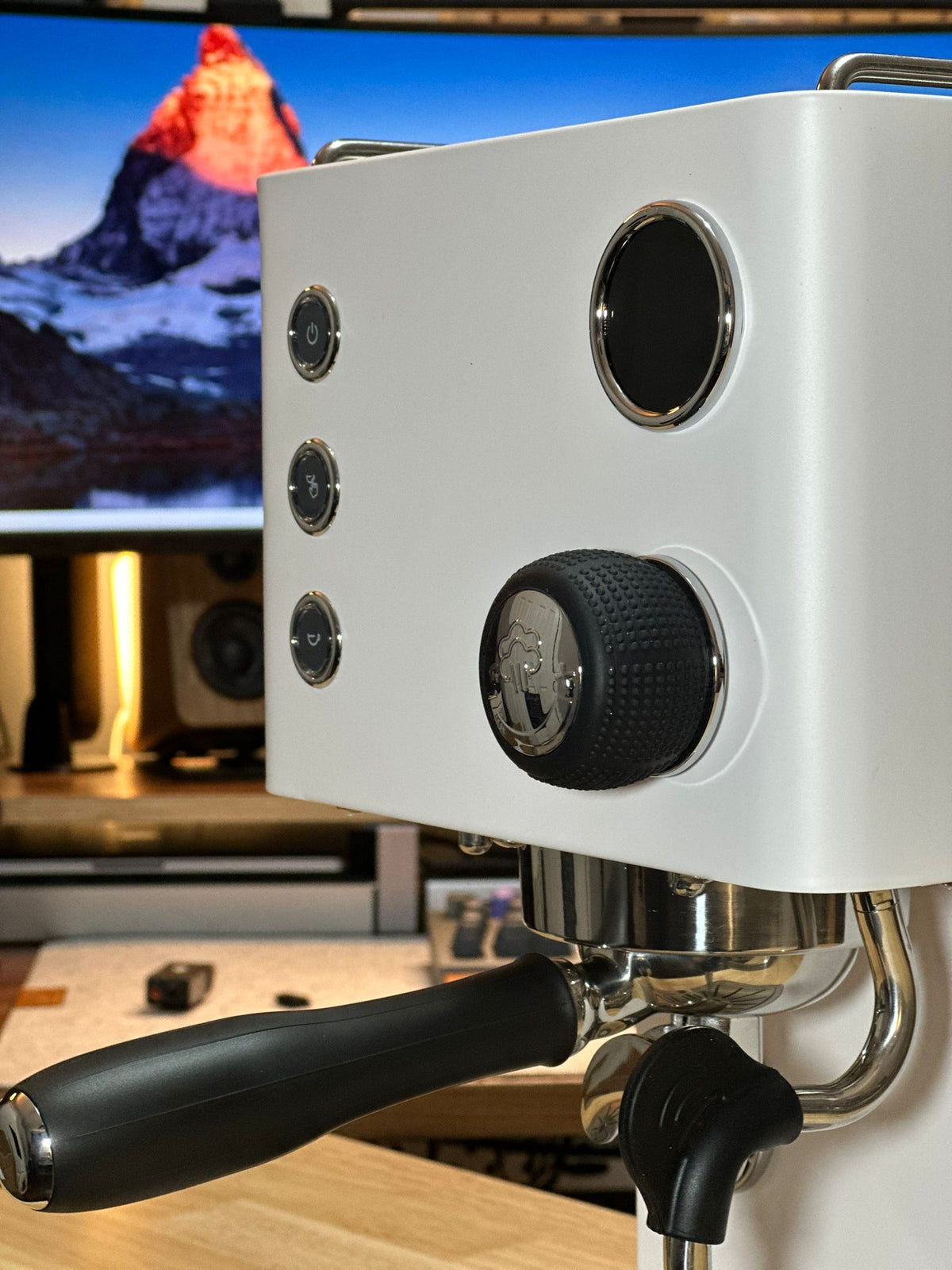 Turin Legato V2 espresso machine in cream white - equipment from Inheritance Coffee, Pensacola, FL serving cafes, churches and home brewers