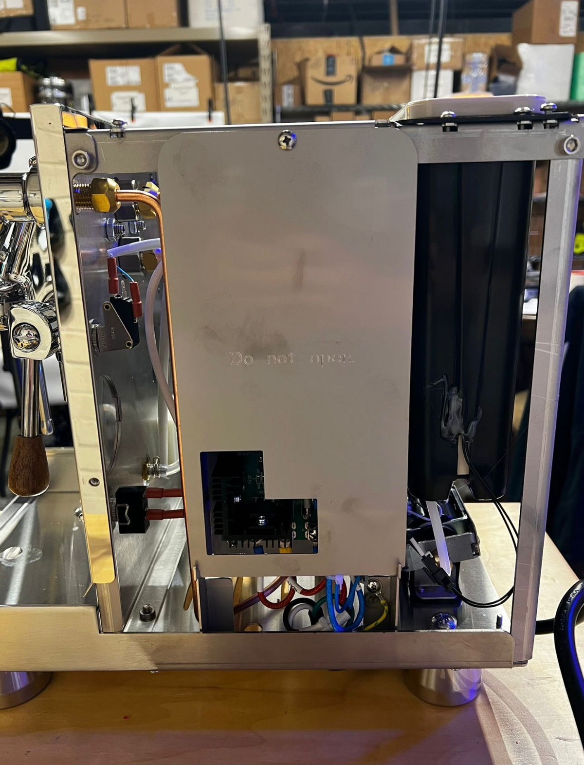 Turin Gallatin stainless espresso machine on a coffee bar - equipment from Inheritance Coffee, Pensacola, FL serving cafes, churches and home brewers